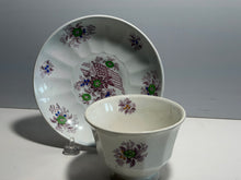 Load image into Gallery viewer, Staffordshire Mulberry Transfer Liberty Cap Patriotic Flag Cup And Saucer 1840
