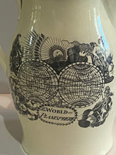 Load image into Gallery viewer, Staffordshire Creamware Liverpool Pitcher World In Planisphere Virtue and Valour Washington
