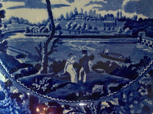 Load image into Gallery viewer, Historical Staffordshire Blue Shallow Beaded Rim Bowl Fairmount Near Philadelphia by Stubbs
