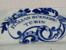 Load image into Gallery viewer, Historical Staffordshire Blue Platter Italian Scenery “Turin” Ca. 1825
