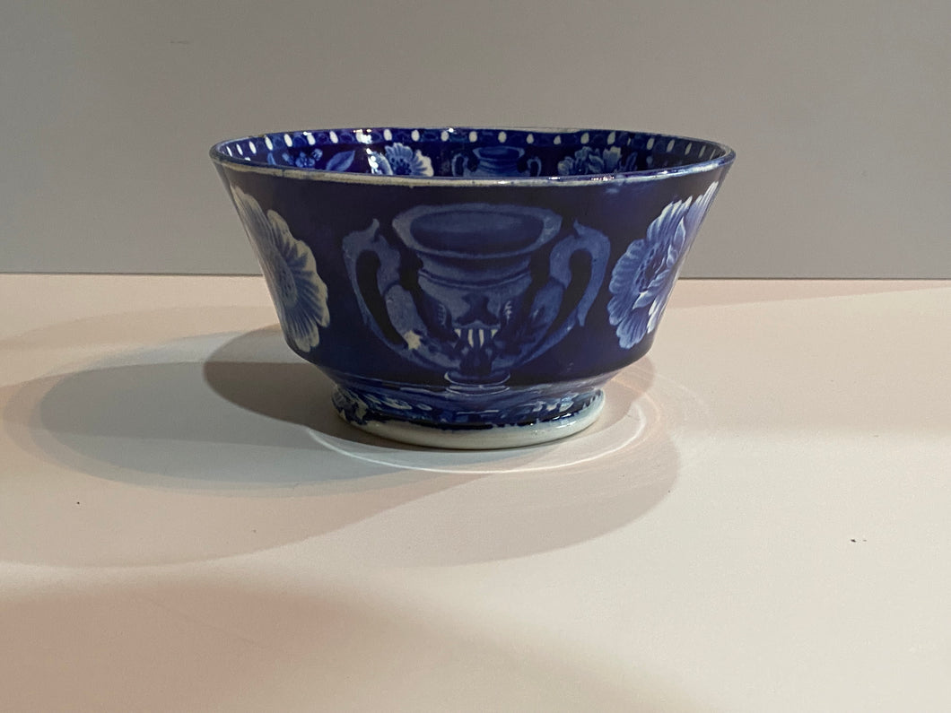 Historical Staffordshire Blue Eagle on Urn Waste Bowl Ca. 1825
