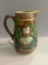 Load image into Gallery viewer, Majolica Pitcher With William McKinley and James Garfield
