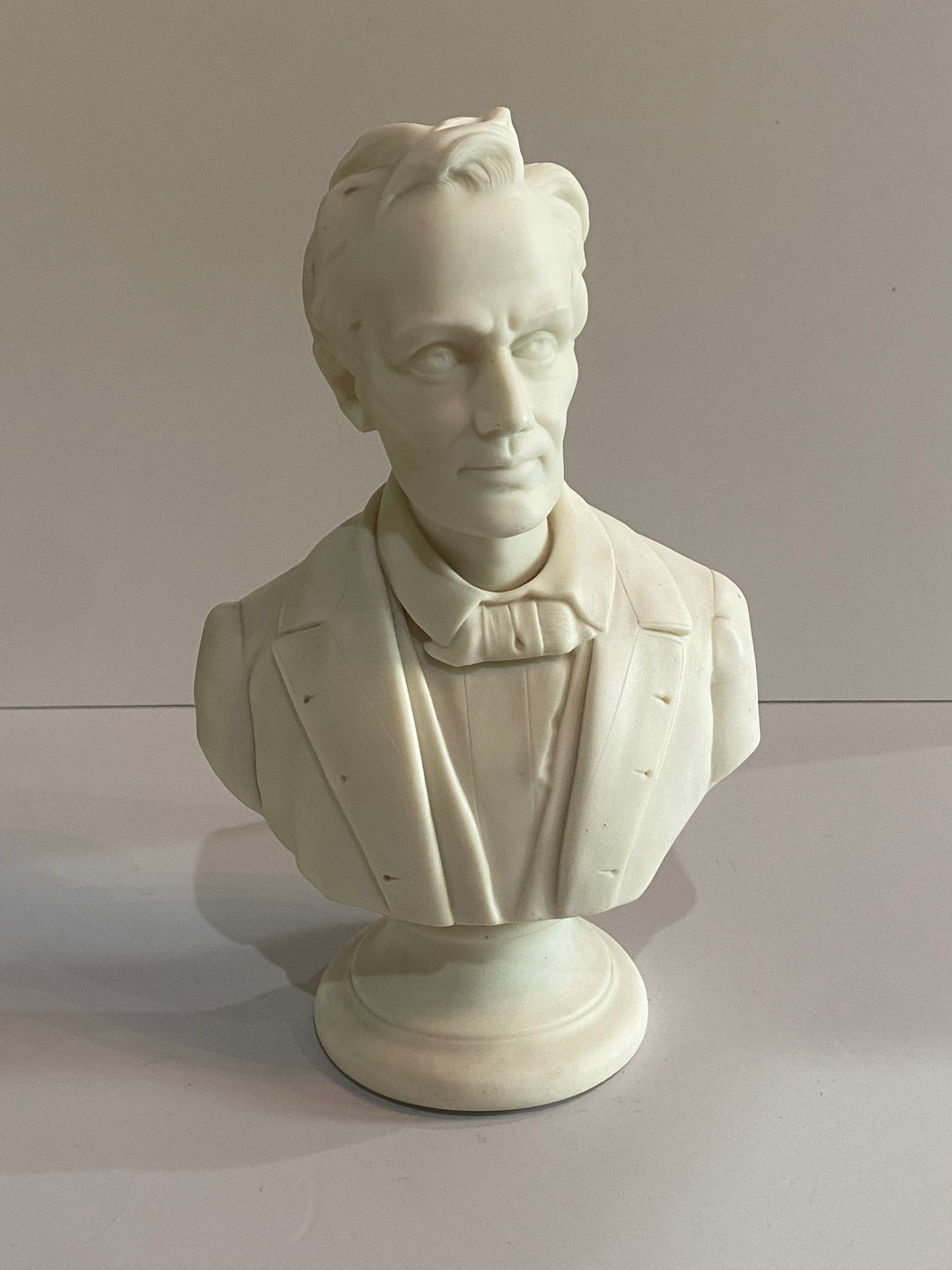 Antique Parian Bust Of President Abraham Lincoln Ca. 1870 Young No Beard 9 1/4”