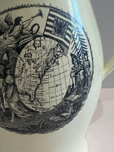 Load image into Gallery viewer, Staffordshire Creamware Liverpool Pitcher Map of East Coast Eagle Shield Washington Poem
