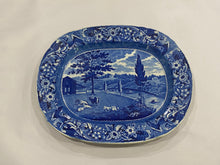 Load image into Gallery viewer, Historical Staffordshire Blue Platter Mendenhall Ferry Philadelphia
