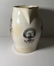 Load image into Gallery viewer, Staffordshire Creamware Liverpool Pitcher With Commodore Preble Eagle
