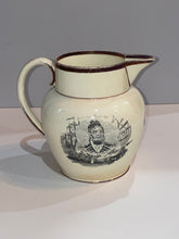 Load image into Gallery viewer, Staffordshire War of 1812 Pitcher Commodore Bainbridge and Major Genl. Brown Ca. 1815
