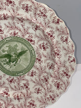 Load image into Gallery viewer, Historical Staffordshire Pink and Green Eagle Plate Our Strength Is in Our Union Rare
