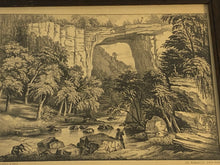 Load image into Gallery viewer, Original Currier &amp; Ives Print Natural Bridge - In the Blue Ridge Region RockBridge County Va.
