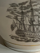 Load image into Gallery viewer, Staffordshire Porcelain Pitcher with American Ship Transfers
