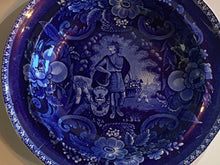 Load image into Gallery viewer, Historical Staffordshire Blue Soup Plate Peace and Plenty Pattern
