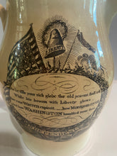 Load image into Gallery viewer, Staffordshire Creamware Liverpool Pitcher Large Seal of the United States with Liberty and Independence Washington Poem
