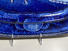 Load image into Gallery viewer, Historical Staffordshire Blue Platter Well Tree Castle Gardens Battery New York
