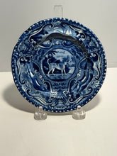 Load image into Gallery viewer, Staffordshire Blue Transfer Quadrupeds Plate Spotted Dog Ca. 1825
