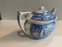 Load image into Gallery viewer, Historical Staffordshire Blue Teapot Hartford Connecticut State House
