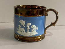 Load image into Gallery viewer, Historical Staffordshire Copper Luster Mug With American Eagle And Shield 1830
