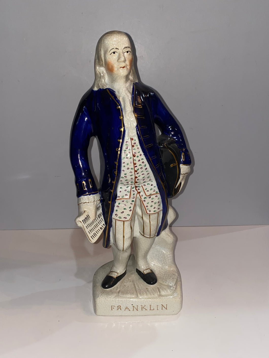 Staffordshire Large Figure of Benjamin Franklin Ca. 1840