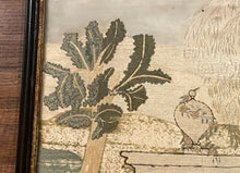 Load image into Gallery viewer, Antique Silk Embroidered Memorial To George Washington Sampler  19th Century
