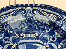 Load image into Gallery viewer, Staffordshire Blue Transfer Quadrupeds Platter With Moose Ca. 1825
