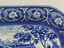 Load image into Gallery viewer, Historical Staffordshire Blue Platter Hartford Connecticut Deaf and Dumb Asylum
