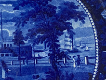 Load image into Gallery viewer, Historical Staffordshire Blue Esplanade Castle Gardens New York Platter 20 1/2”
