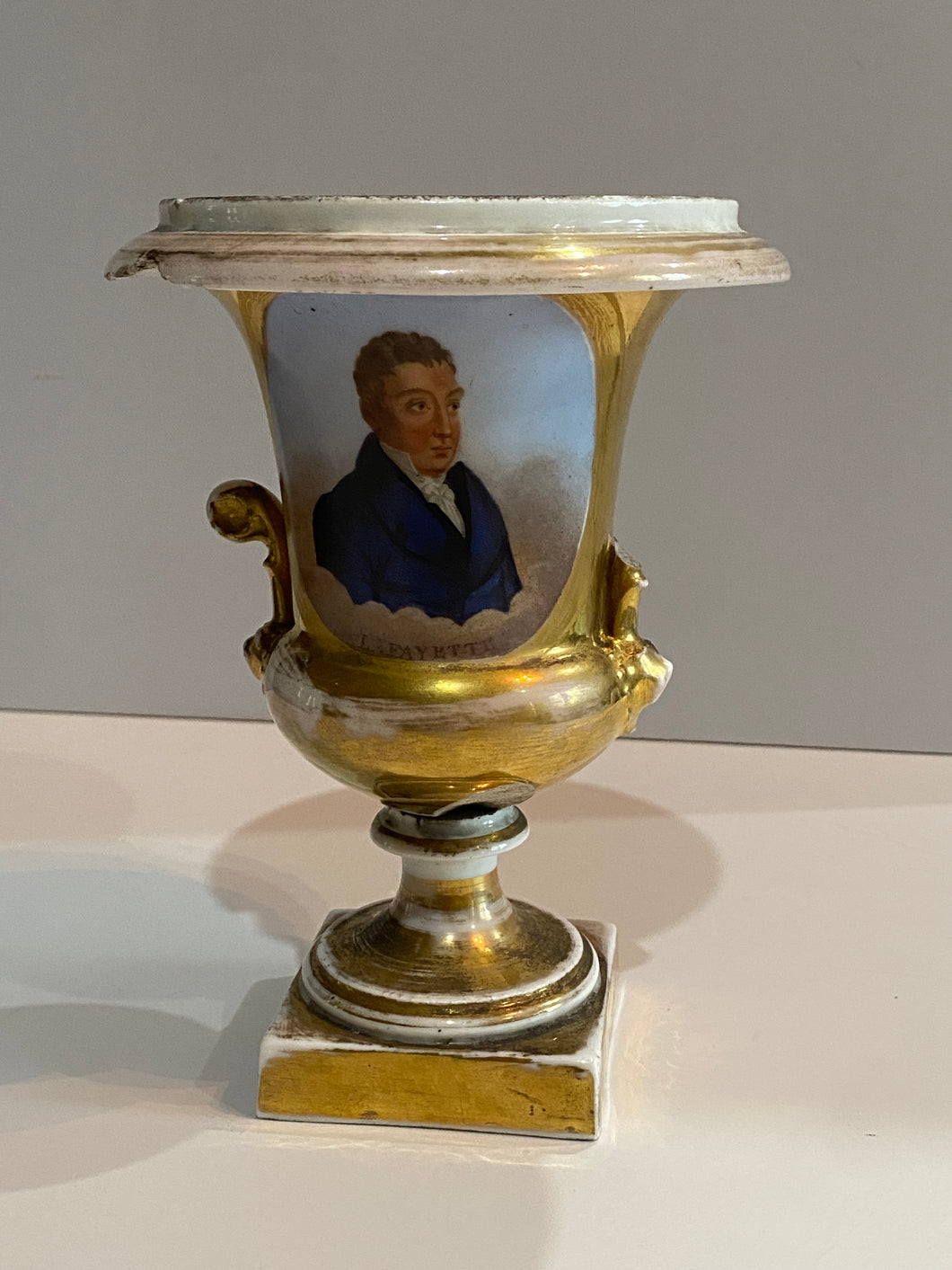 Staffordshire Porcelain Vase General Lafayette