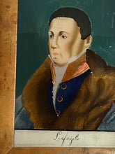 Load image into Gallery viewer, Antique 19th Century Reverse on Glass of Marquis de Lafayette
