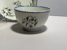 Load image into Gallery viewer, Staffordshire Pearlware Cup And Saucer Floral Sprig Leeds Ca. 1820
