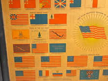 Load image into Gallery viewer, Vintage 1940 C. S. Hammond's Flags Of American Liberty Framed Print
