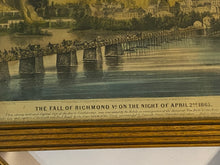 Load image into Gallery viewer, Original Currier and Ives print The Fall of Richmond Va. on the Night of April 2nd 1865
