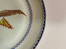 Load image into Gallery viewer, Antique 19th Century Chinese Export Porcelain Plate Seal of United States Qing Dynasty Flag
