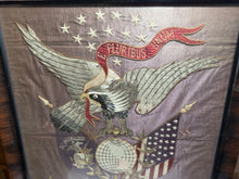 Load image into Gallery viewer, Antique Japanese Silk Embroidery Americana Patriotic Eagle Flag Marine Corp 1900
