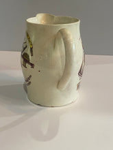 Load image into Gallery viewer, Staffordshire Creamware Small Liverpool pitcher with Polychrome American Ship and Farmers Arms God Speed the Plow
