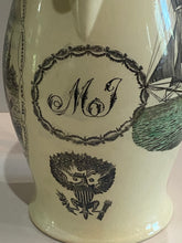 Load image into Gallery viewer, Staffordshire Creamware Liverpool Pitcher Slave Ship “Nabby” Washington Memorial Chain of States
