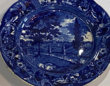 Load image into Gallery viewer, Historical Staffordshire Blue Transfer Plate Mendenhall Ferry Philadelphia 1825
