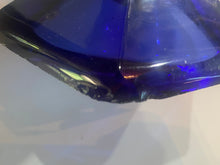 Load image into Gallery viewer, Boston Sandwich Glass Blue Vase 4 Thumbprint Matched Pair Ca. 1840
