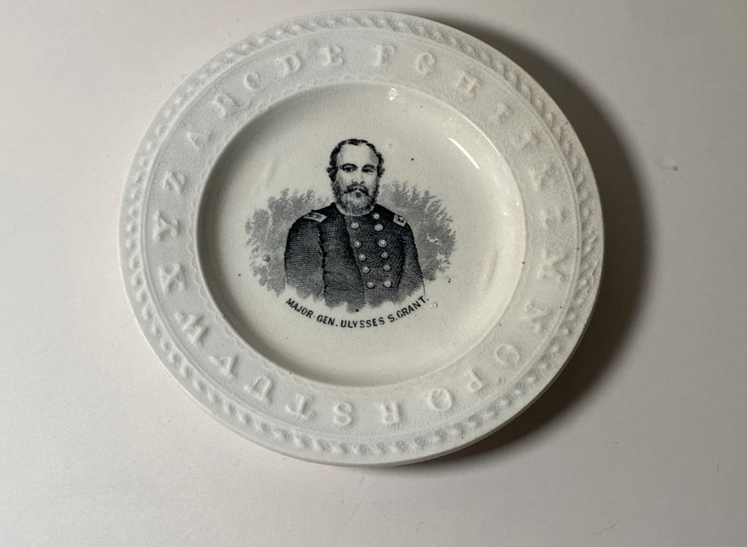 Historical Children’s Alphabet Plate Gen. Ulysses S. Grant Ca. 1860’s