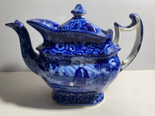 Load image into Gallery viewer, Historical Staffordshire Blue Washington Scroll In Hand Teapot Ca. 1825

