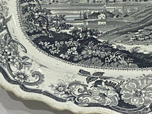 Load image into Gallery viewer, Historical Staffordshire Black Transfer Platter Newburgh Hudson River
