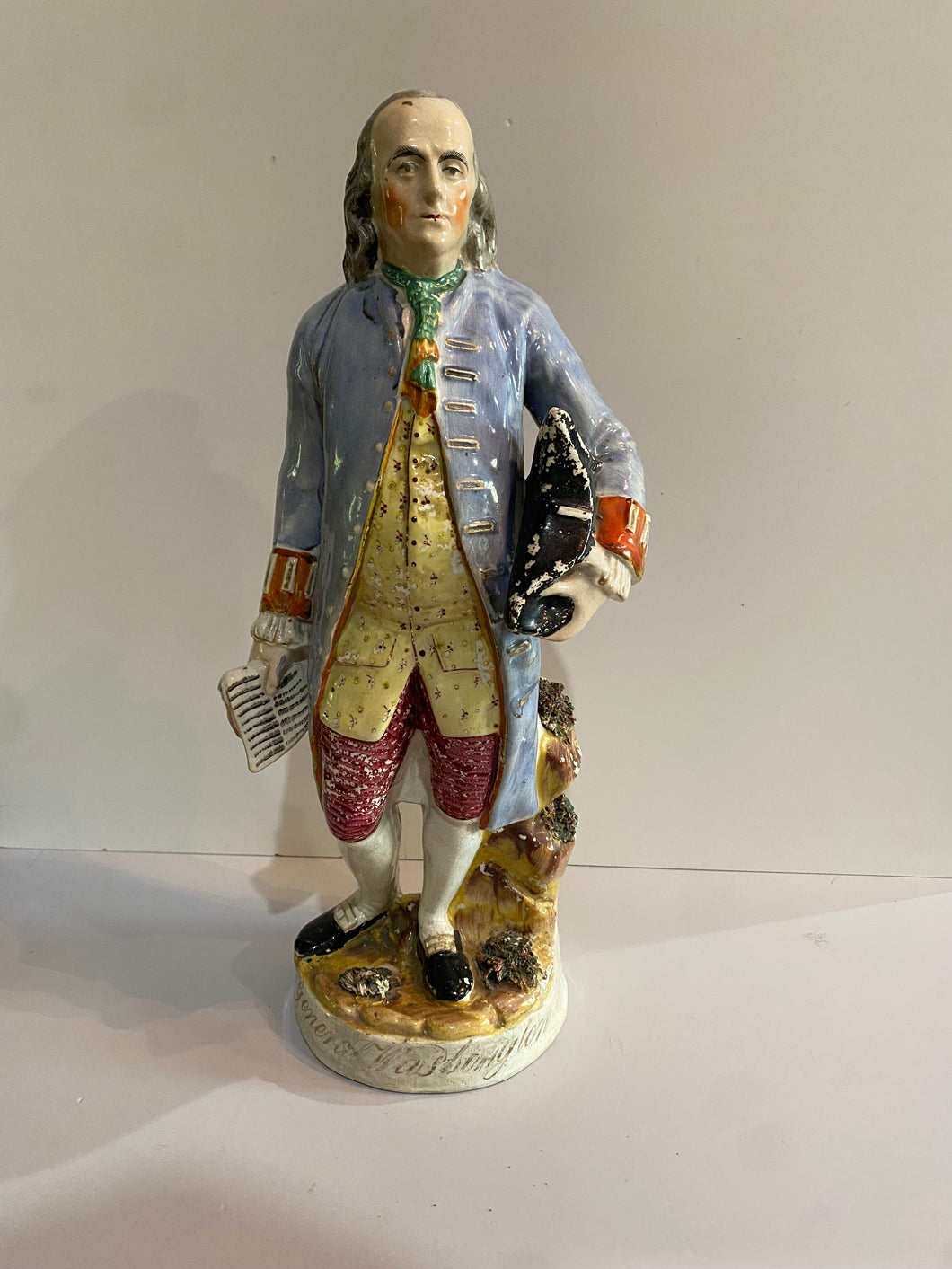 Staffordshire Historical Figure Of General George Washington Rare Ca. 1840’s