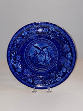 Load image into Gallery viewer, Historical Staffordshire Blue Dinner Plate with Arms of New York Ca. 1825
