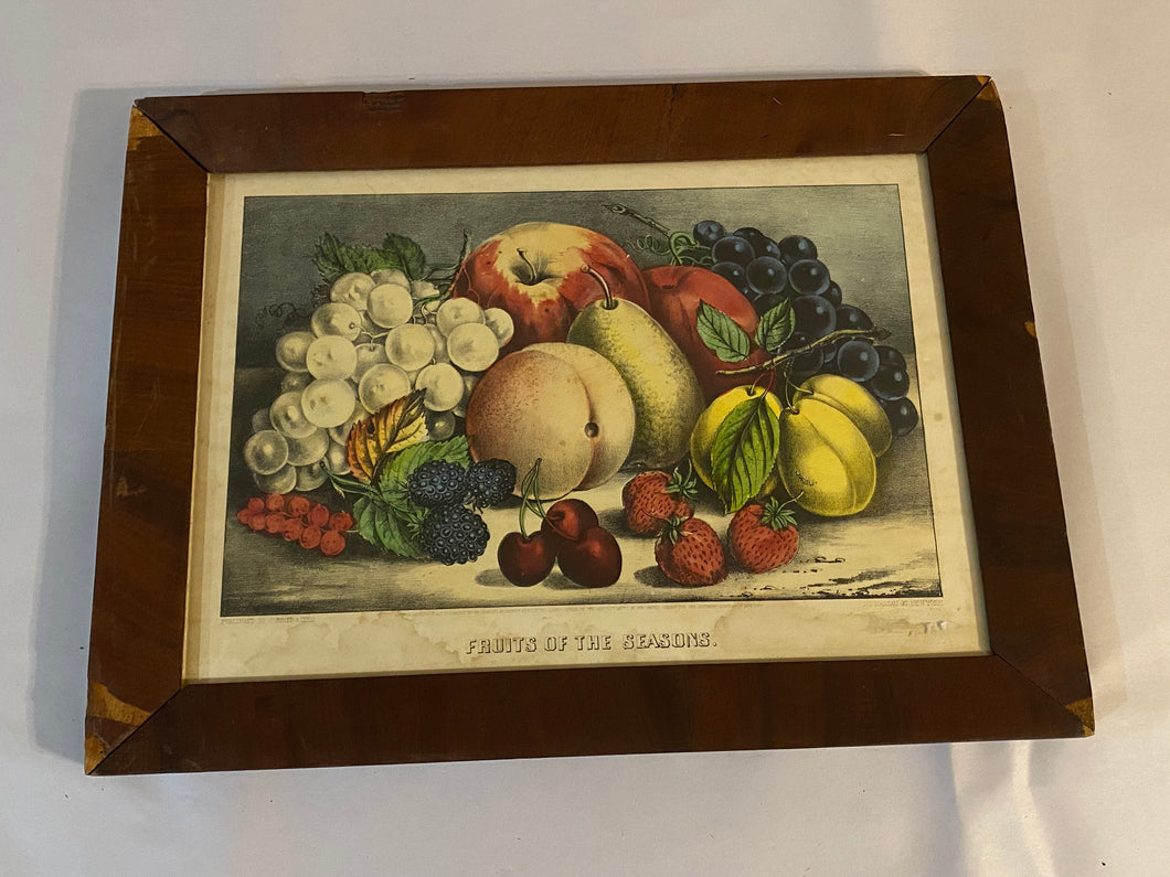 Original Currier and Ives Print Fruits of the Seasons