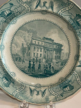 Load image into Gallery viewer, Historical Staffordshire New York City Fire Plate Ruins Merchants Exchange Ca. 1835

