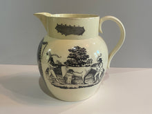 Load image into Gallery viewer, Staffordshire Creamware Liverpool Pitcher Thomas Jefferson and John Bull Cartoon with Columbia Washington Memorial
