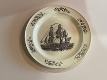 Load image into Gallery viewer, Staffordshire Creamware Liverpool Plate with British Ship
