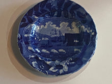 Load image into Gallery viewer, Historical Staffordshire Blue Landing of Lafayette Oval Version Cup Plate
