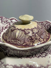 Load image into Gallery viewer, Historical Staffordshire Mulberry Teapot Eagle On Shell Ca. 1830’s
