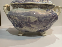 Load image into Gallery viewer, Historical Staffordshire Soup Tureen Little Falls At Luzerne Hudson River 1835
