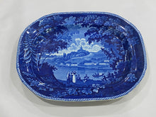Load image into Gallery viewer, Historical Staffordshire Blue Platter Italian Scenery “Turin” Ca. 1825
