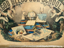 Load image into Gallery viewer, Original Currier Ives God Bless Our School Print Reward Of Merit
